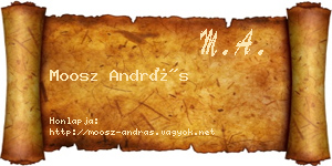 Moosz András névjegykártya